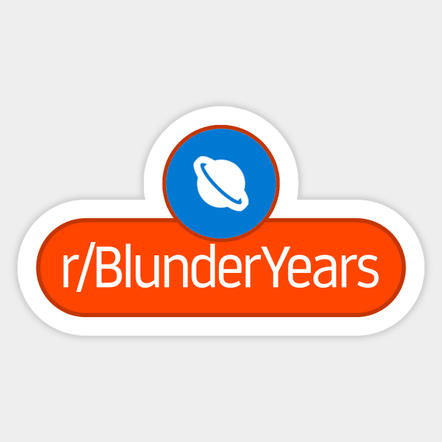 SubReddit: Blunder Years Sticker by artsylab